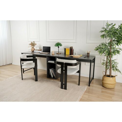 Pracovný stôl Twin Anthracite and Blackfarbe