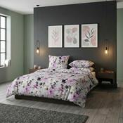 Kvalitex Lila hibiszkusz szatén ágyneműhuzat, 140 x 220 cm, 70 x 90 cm