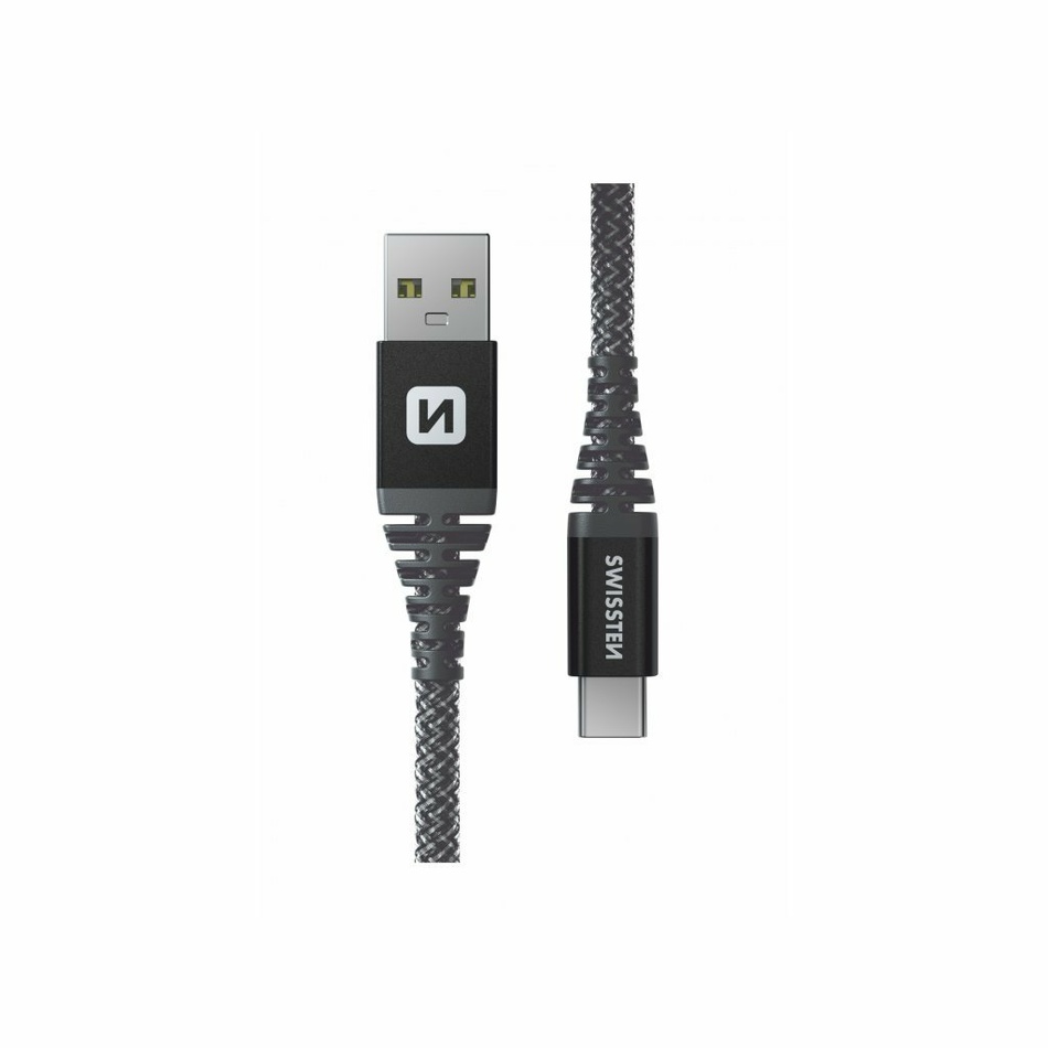 Cablu încărcare kevlar SWISSTEN USB USB-C, 1,5 m
