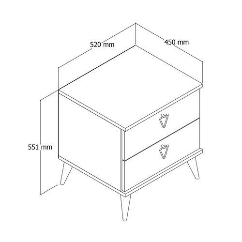Nachttisch Versa-Ce White
