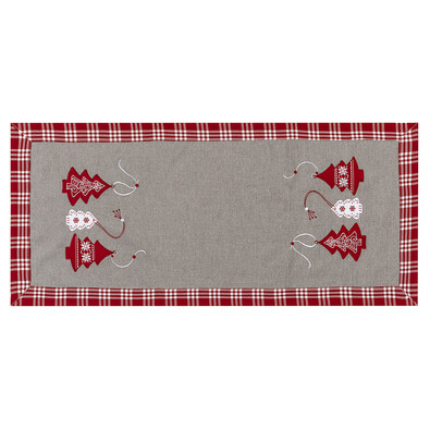 Božični tekač Božično drevo sivo, 40 x 90 cm