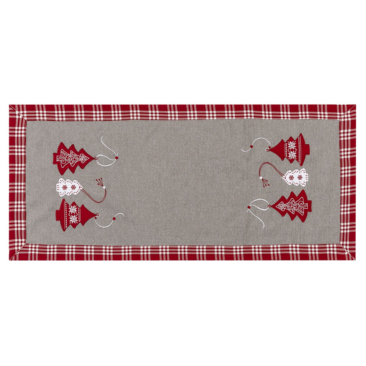 BO-MA Trading Vánoční ubrus Vánoční stromek červená, 40 x 90 cm