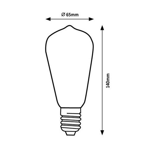 Rabalux Dekoracyjna żarówka LED z żarnowym żarnem,dymna, E27, ST64, 5 W, 200 lm
