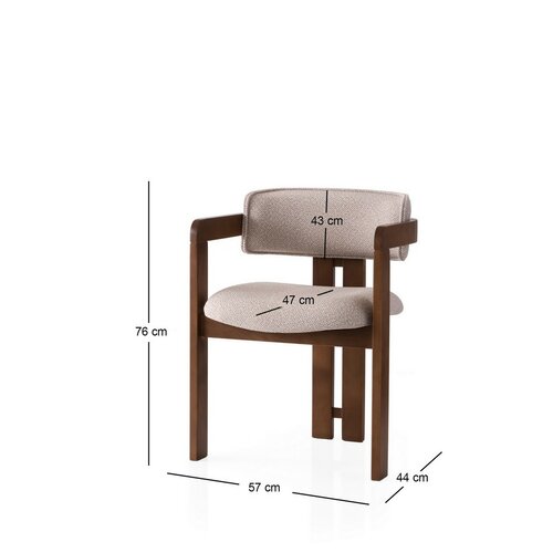 Scaun de sufragerie Cozy Cream and Walnut