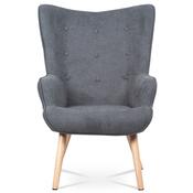 Křeslo ušák s podnožkou GREY2, šedá