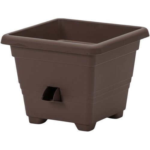 Ghiveci cu autoirigare Plastia Bergamot  25 x 25 cm maro