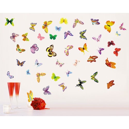 Naklejka dekoracyjna Zlot motyli romantyka