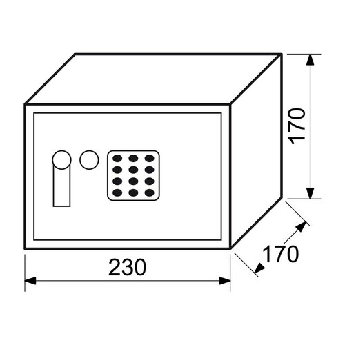 Сталевий сейф з електронним замком, цифровоюклавіатурою та важелем для відкриття RS.17.EDK