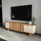 Televizní stolek Diana Travertine and Walnut