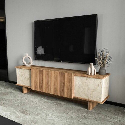 Televízny stolík Diana Travertine and Walnut