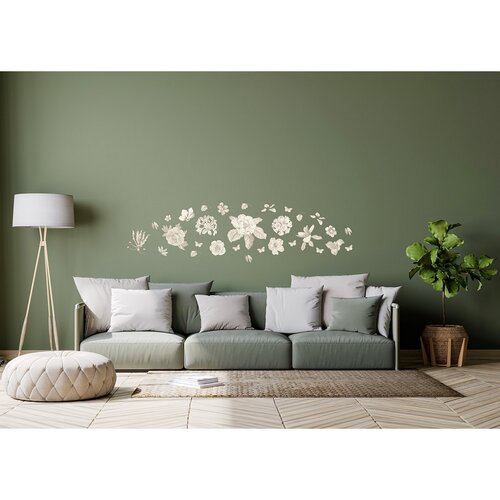 Samolepilne dekoracije Old Graphics Florals, 42,5x 65 cm