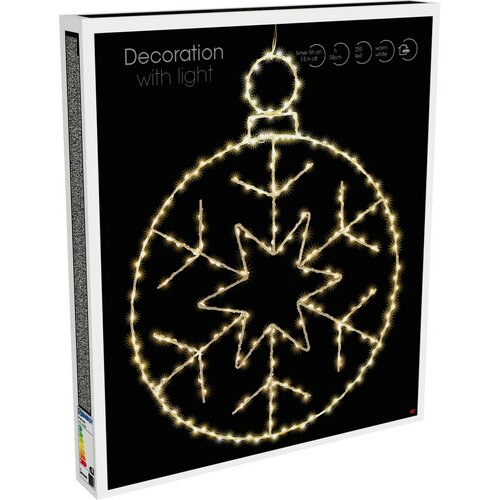 Decorațiune suspendată de Crăciun cu LED-uri Kerstball Snowflake 250 LED, 48 cm