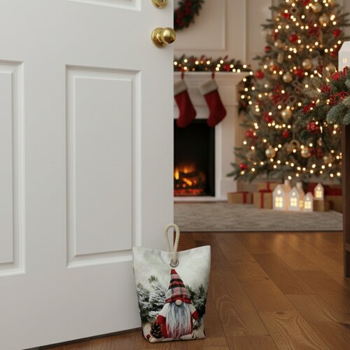 Weihnachtlicher Türstopper Elf rot, 22 x 23 cm