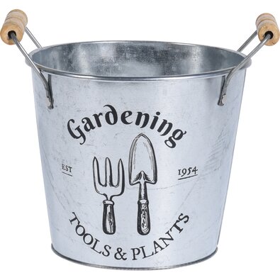 Recipient ghiveci Gardening, zincat, 19 cm