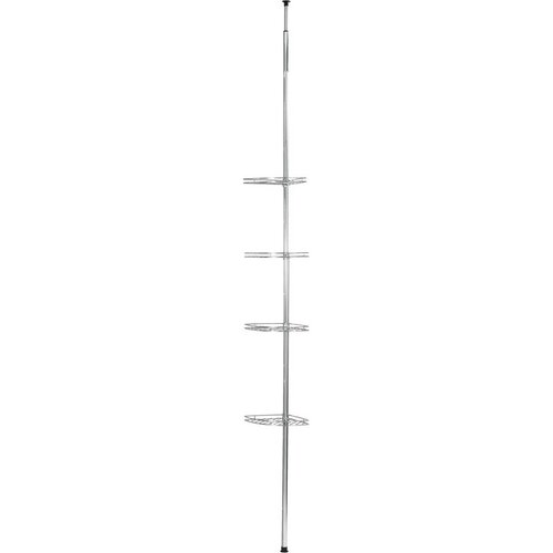 Wenko Teleskopowa półka narożna pod prysznic Prea, 65–275 cm, stal nierdzewna