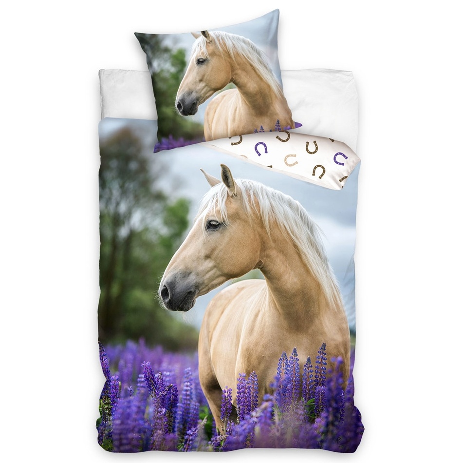 Tiptrade Bavlněné povlečení Kůň Palomino, 140 x 200 cm, 70 x 90 cm