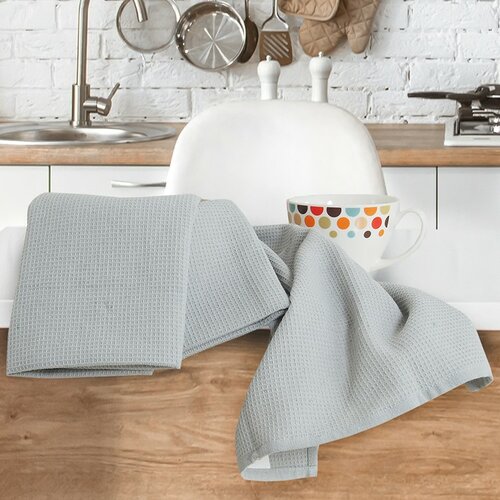 B.E.S. Petrovice Konyharuha gofri fehér szürke, 40 x 60 cm, 3 db-os szett