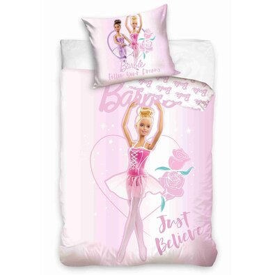 Gyermek pamut ágynemény Barbie Balerina, 140 x 200cm, 70 x 90 cm