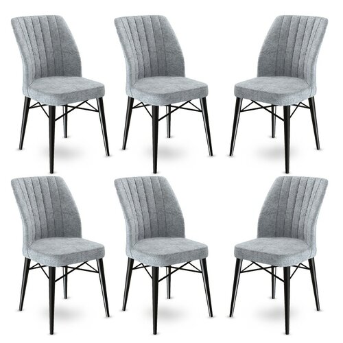 Esszimmerstuhl-Set Flex Grey, 6 Stück