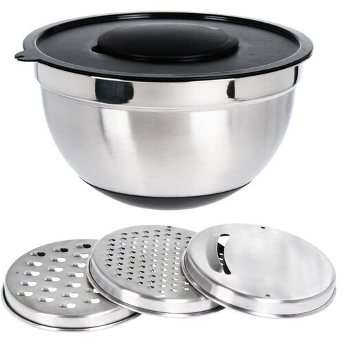 Castron din inox cu capac și răzătoare