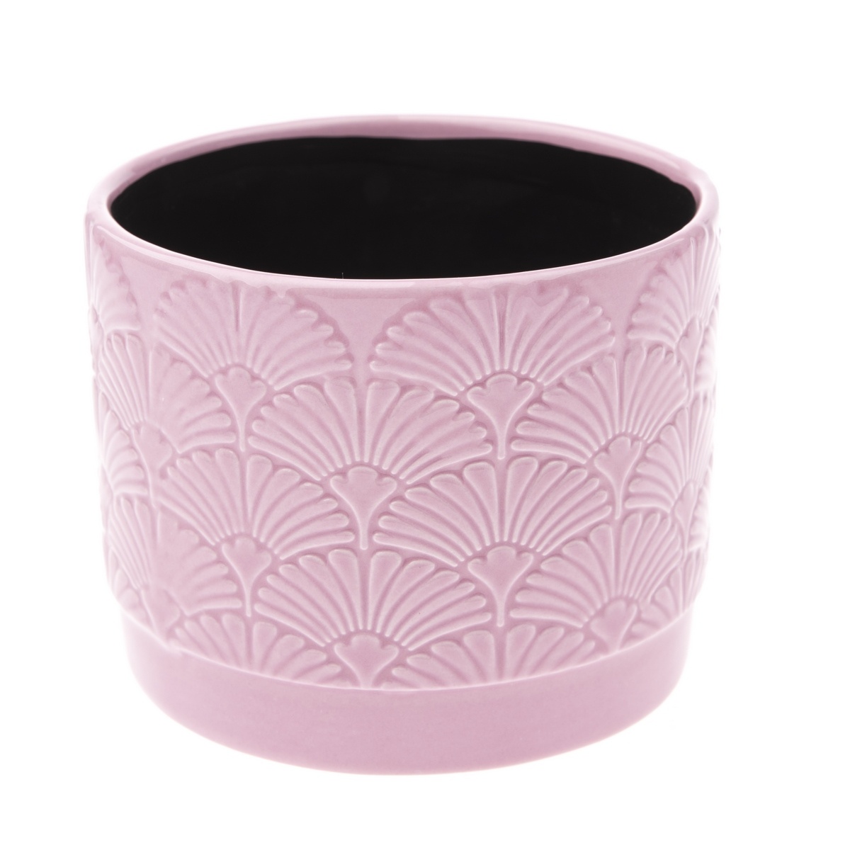 Poza Recipient ceramic ghiveci Shells, roz, 11,8x 9,8 x 9 cm