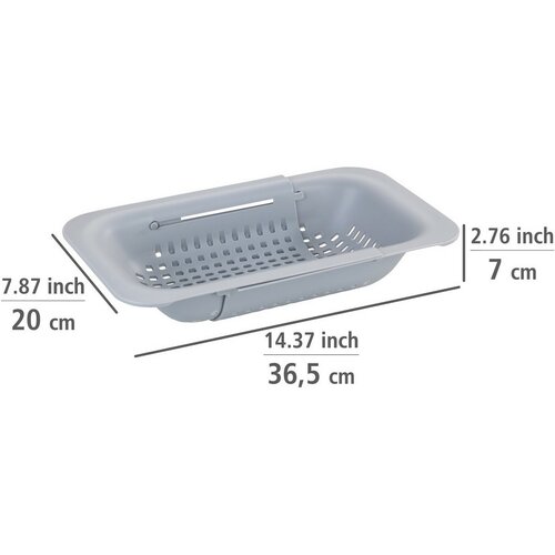 Scurgător telescopic Wenko 30 - 50 cm, pe chiuvetă, gri