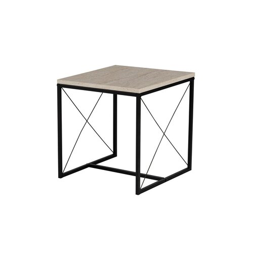 Zestaw stolików konferencyjnych Defne Black and Travertine, 3 szt.