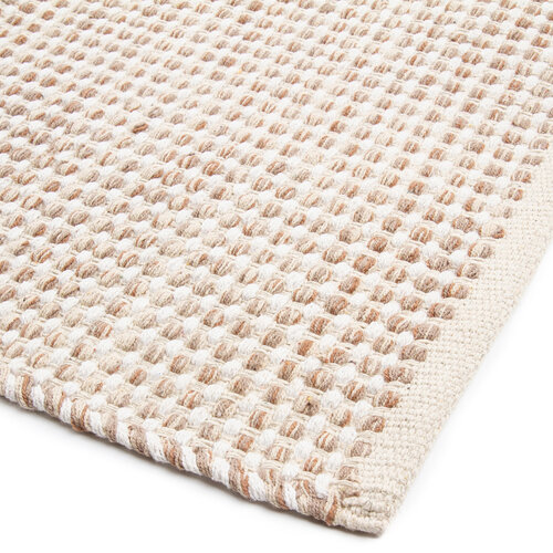 Kusový bavlněný koberec Elsa béžová, 50 x 80 cm