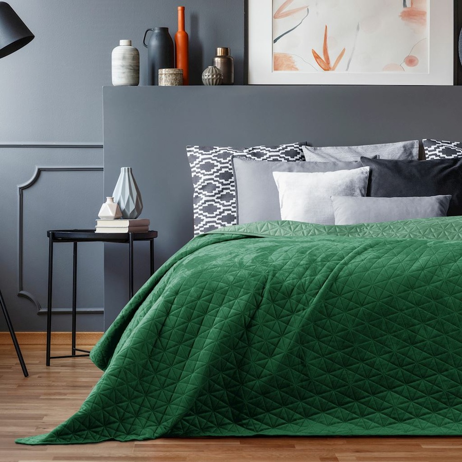 Levně AmeliaHome Přehoz na postel Laila zelená, 220 x 240 cm
