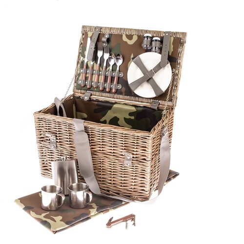 Picknickkorb aus Rattan für 2 Personen, 46 x 30 x 28 cm, 4 kg
