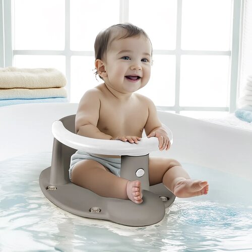 Scaun de baie antiderapant Dolu Baby, gri , 16,5 x37,5 x 30,5 cm