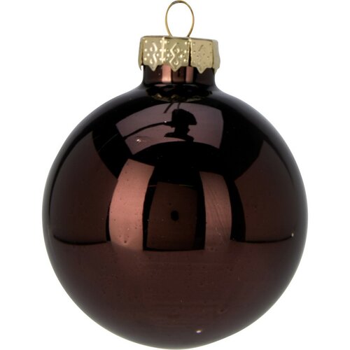 Zestaw 16 szt. ozdób świątecznych Crystal Harmony, coffee, śr. 6 cm, szkło