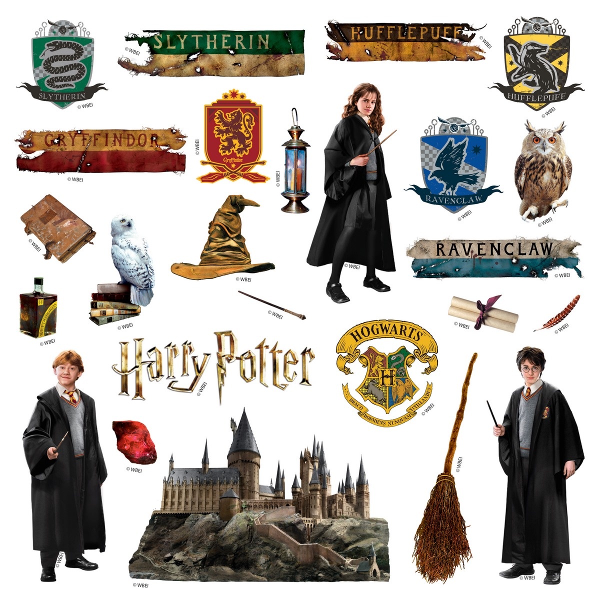 Samolepící dekorace Harry Potter Hogwarts, 30 x 30 cm