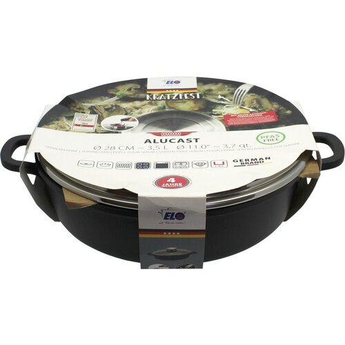 Elo 19628 Brytfanna z pokrywą szklaną i uchwytem aromatycznym Alucast 28 cm