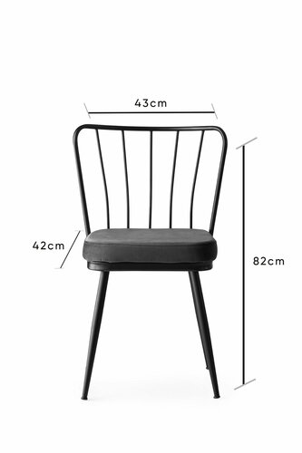 Yildiz Anthracite étkezőszék szett, 4 db