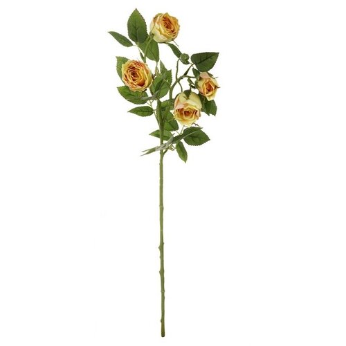 Sztuczny kwiat Róża żółty, 4 kwiaty, 20 x 15 x 70 cm
