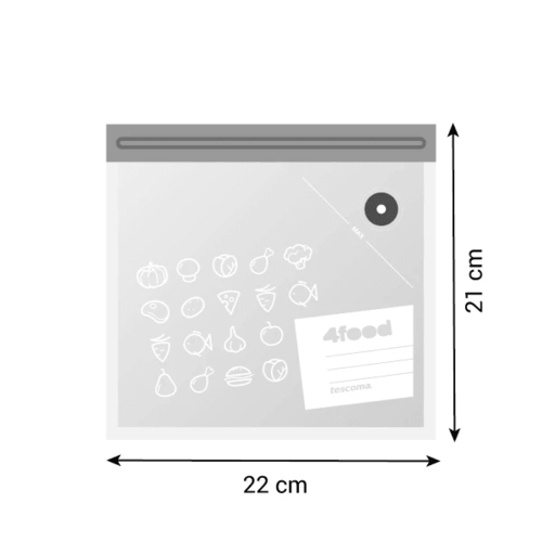 Tescoma Vákuovacie vrecká uzatvárateľné 4FOOD 21 x 22 cm, 10 ks