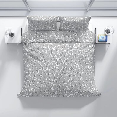 Baumwollbettwäsche Grey orient, 140 x 200 cm, 70 x 90 cm