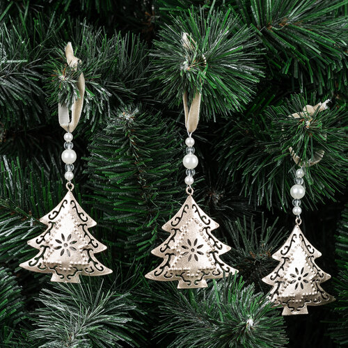 Ozdoby świąteczne metalowe, zestaw 9 szt.