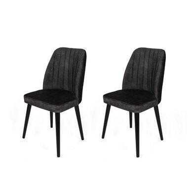Esszimmerstuhl-Set Alfa Anthracite and Black, 2 Stück