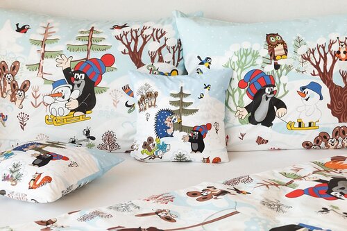Matějovský Baumwollbettwäsche Deluxe Maulwurf und Winter, 140 x 200 cm, 70 x 90 cm