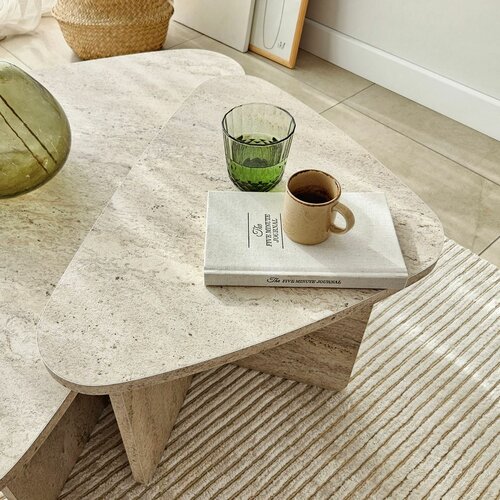 Ballare Travertine dohányzóasztal szett, 2 db