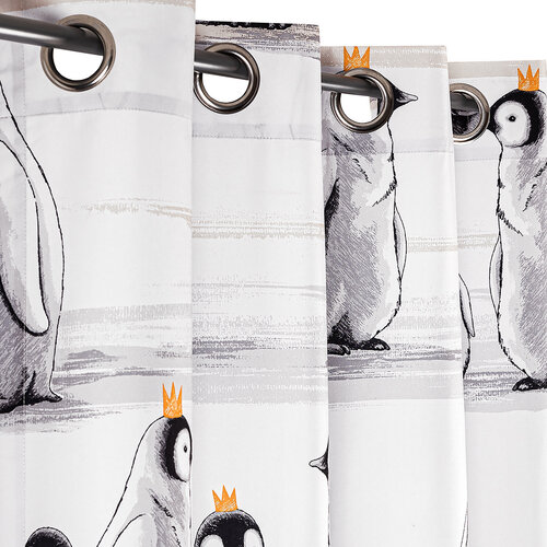 4Home Zasłona dla dzieci Pingwiny, 140 x 245 cm