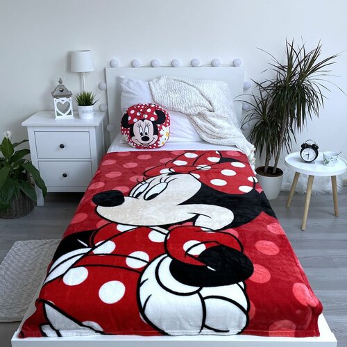 Jerry Fabrics Kinderdecke Minnie Rot, 100 x 150 cm