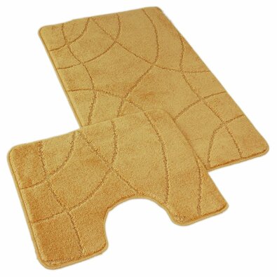 Kvalitex Badematten-Set Labyrinth gold, 60 x 100 cm, 60 x 50 cm