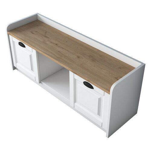 Dulap pentru pantofi Pilo White and Walnut