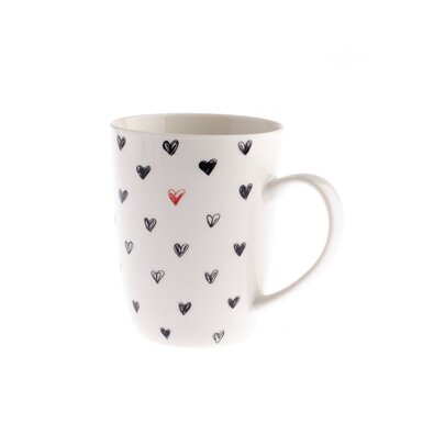 Porcelanový hrnek s srdíčky 340 ml