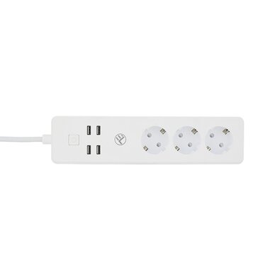 Cablu prelungitor Tellur WiFi Smart PowerStrip alb, 1,8 m