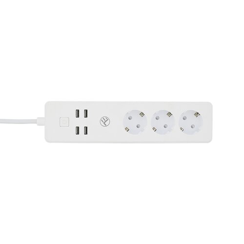 Cablu prelungitor Tellur WiFi Smart Power Strip alb, 1,8 m