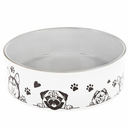 Keramična posoda za pse Dogs love, 15 x 5 cm